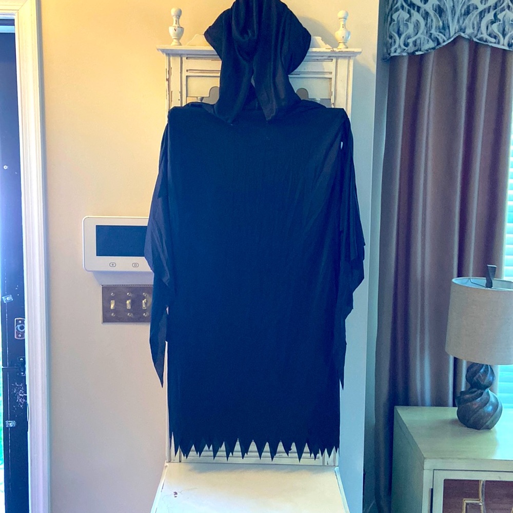 Halloween black hooded dress or costume.